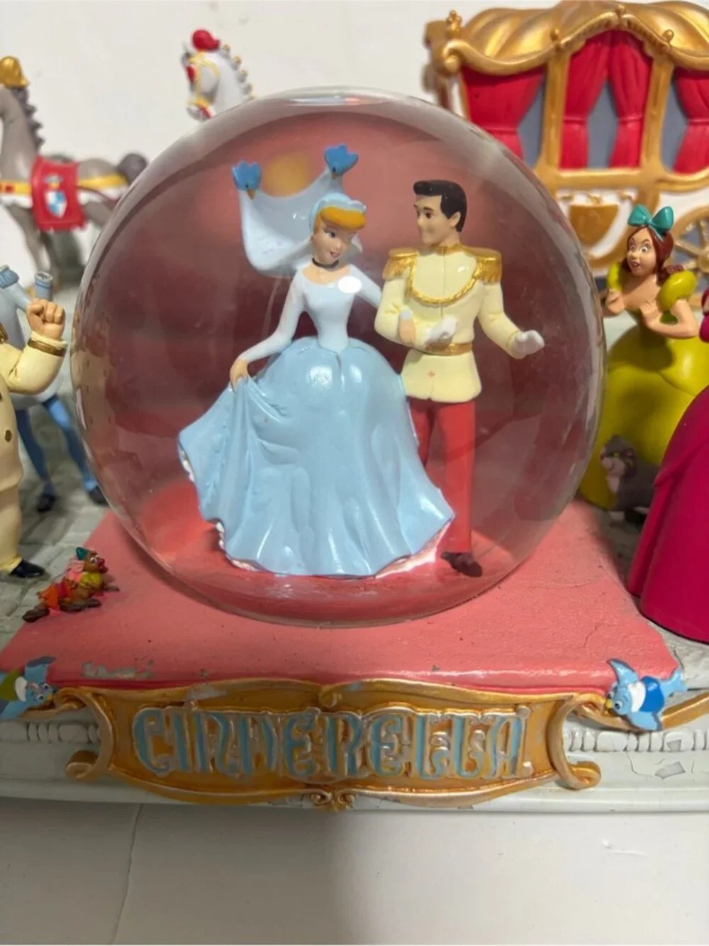 Disney Store Cinderella Royal Wedding Musical Snow Globe “So This Is Love” Works